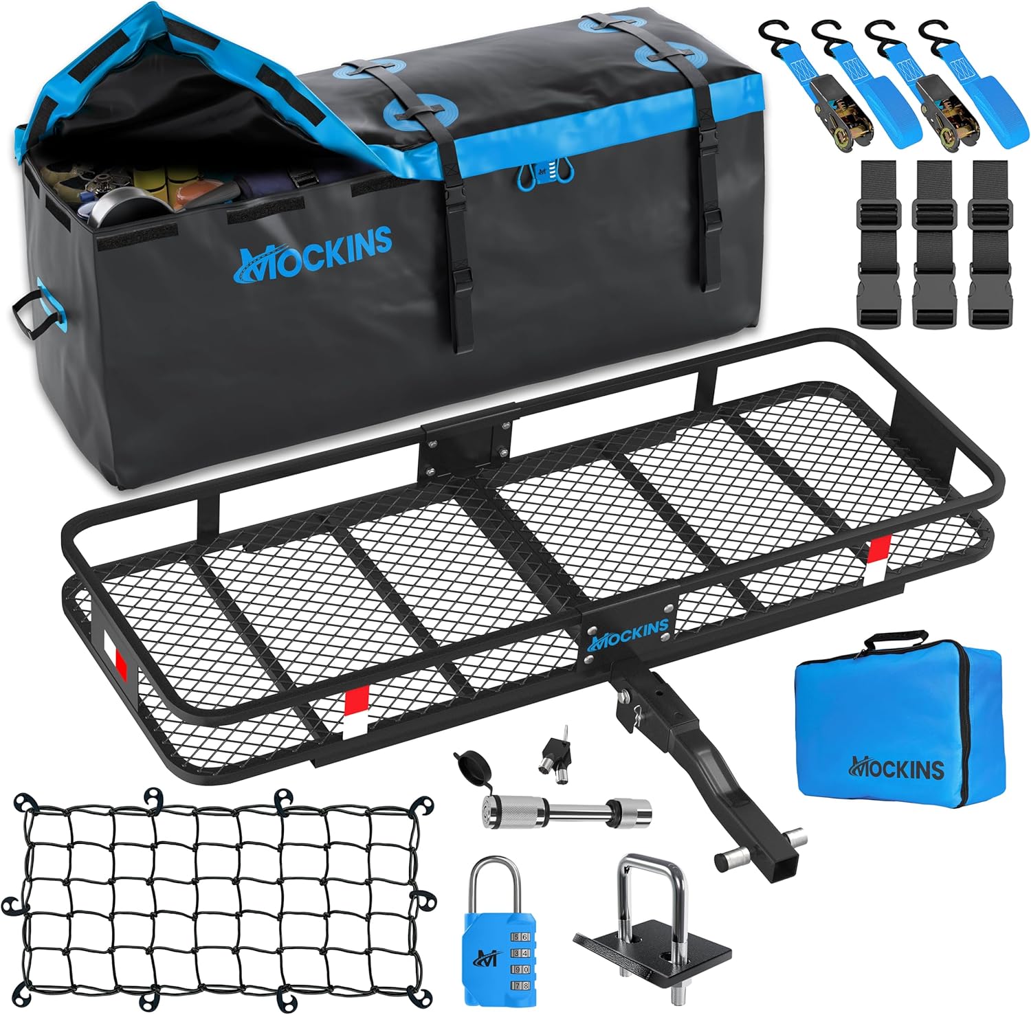 Mockins 60in Heavy Duty Trailer Hitch Cargo Carrier & Bag