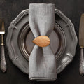 Decozen Gold Napkin Rings Leaf Design Set of 16 - Festive Table Accent