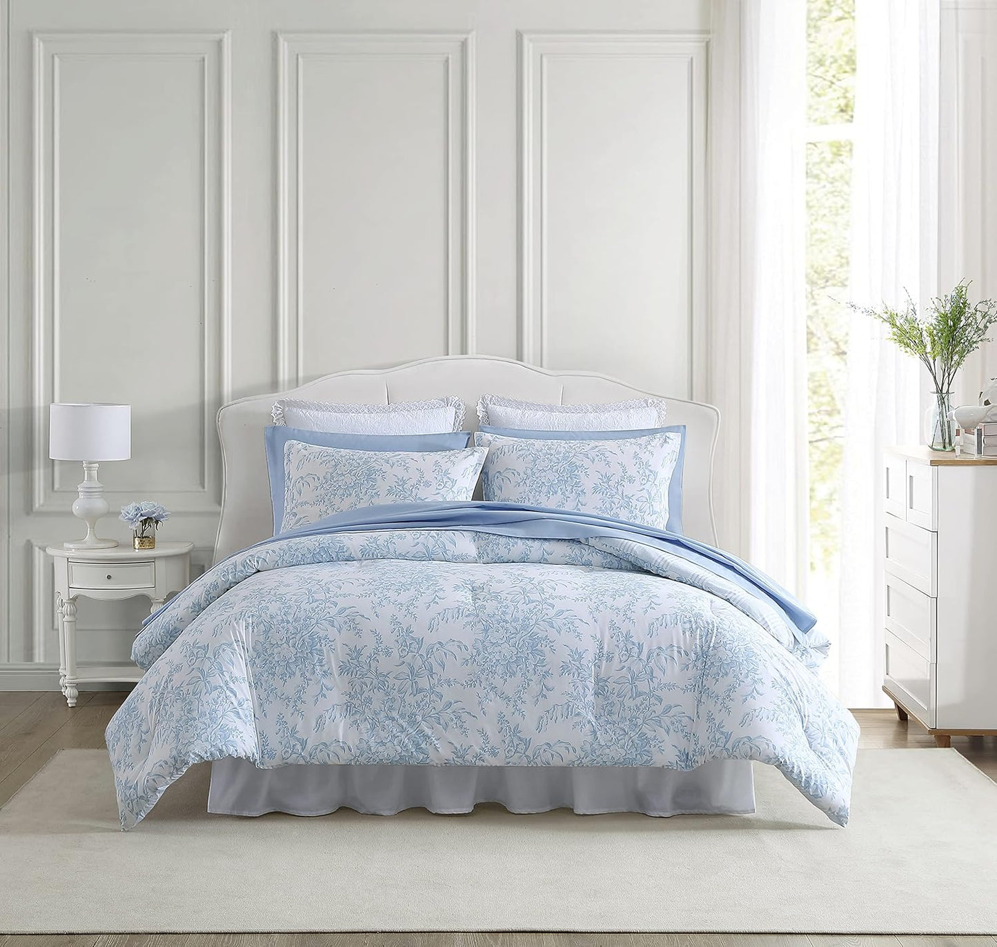 Laura Ashley Twin Quilt Set - Reversible Floral Bedding for All Year
