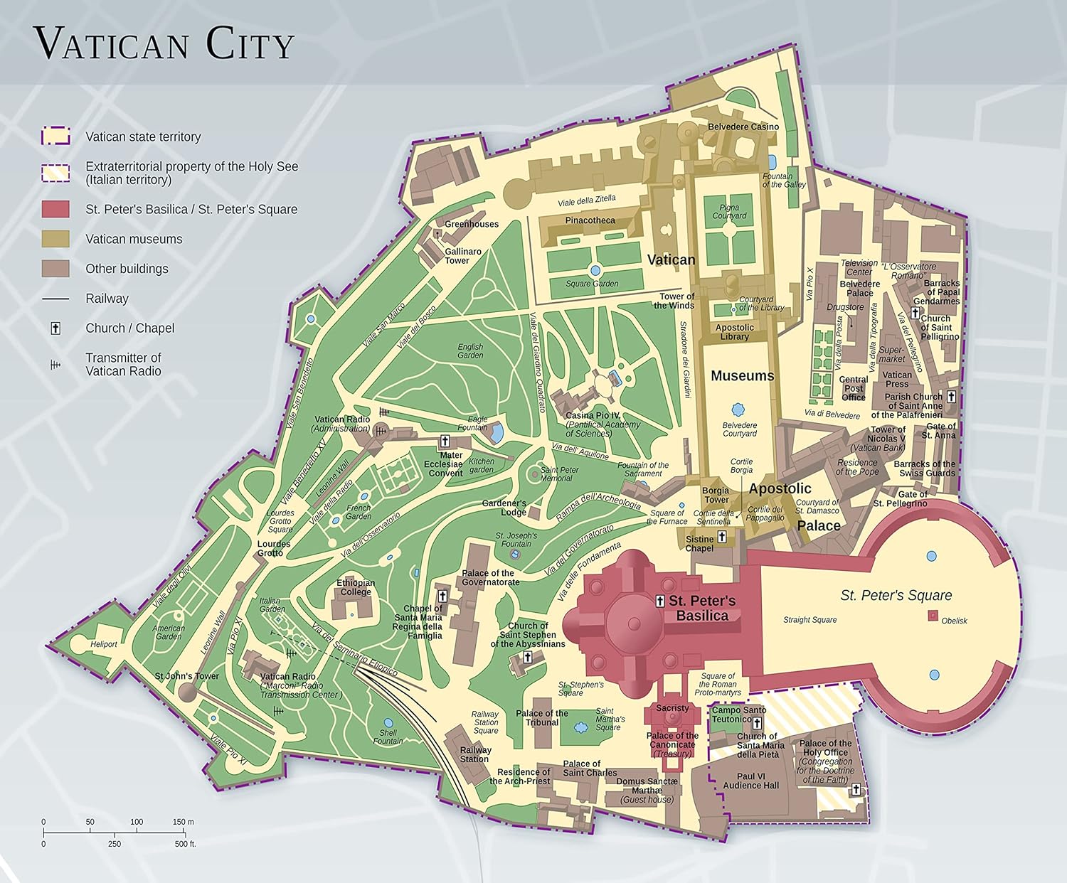 Vatican City Map Poster: Detailed & Laminated