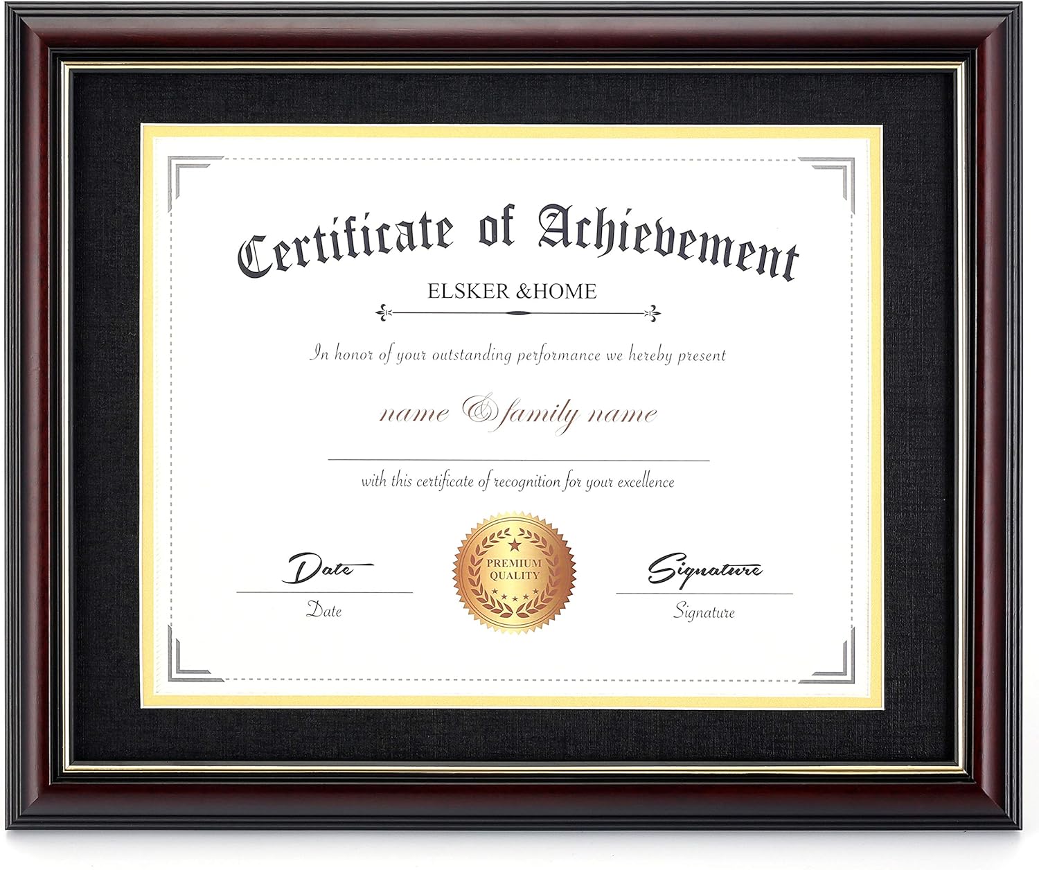 Elegant Solid Cherry Wood Diploma Frame for 11x14 Documents