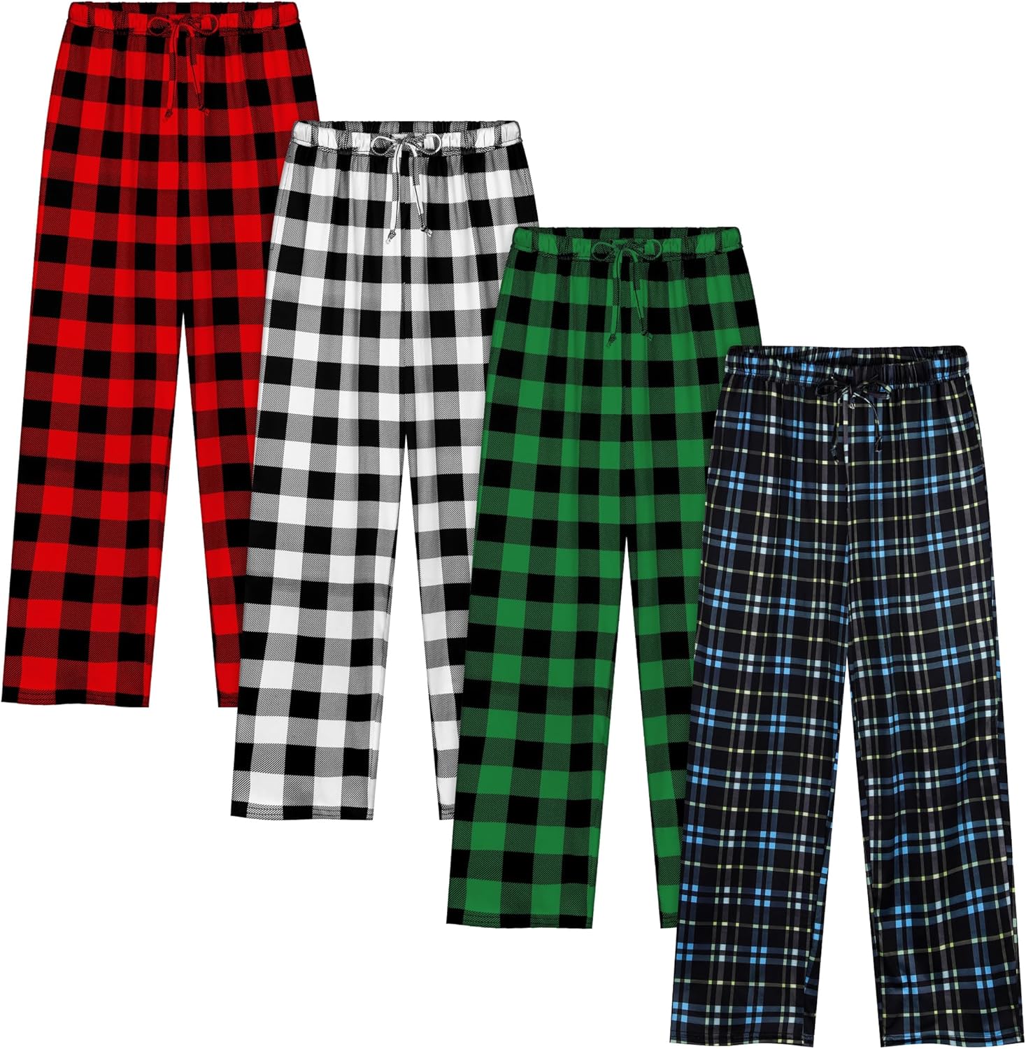 Cooraby Boys Plaid Pants with Pockets for Comfortable Sleep