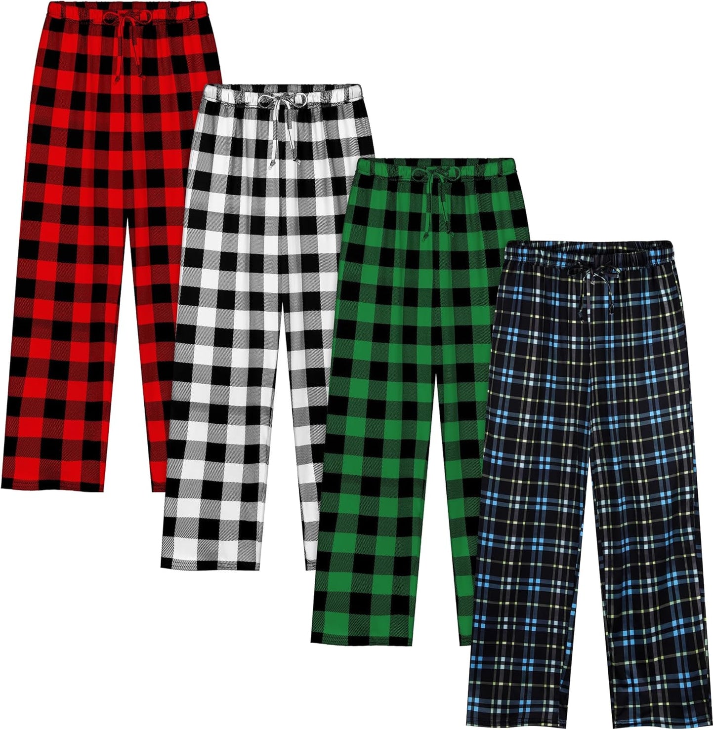 Cooraby Boys Plaid Pants with Pockets for Comfortable Sleep