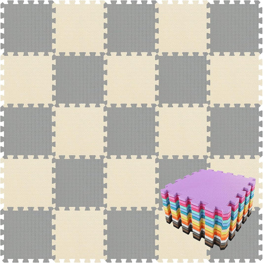 qqpp EVA Rubber Interlocking Puzzle Foam Floor Mats for Play