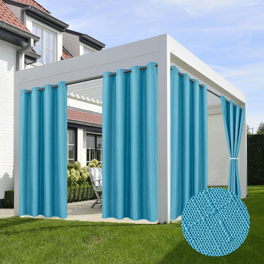 Outdoor Curtains for Patio Waterproof Flax Linen 54in x 95