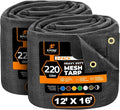 Xpose Safety Heavy Duty Mesh Tarp 12ft x 16ft (2-Pack) - Durable Shade