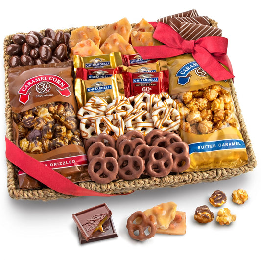 Delicious Chocolate, Caramel and Crunch Grand Gift Basket Treats