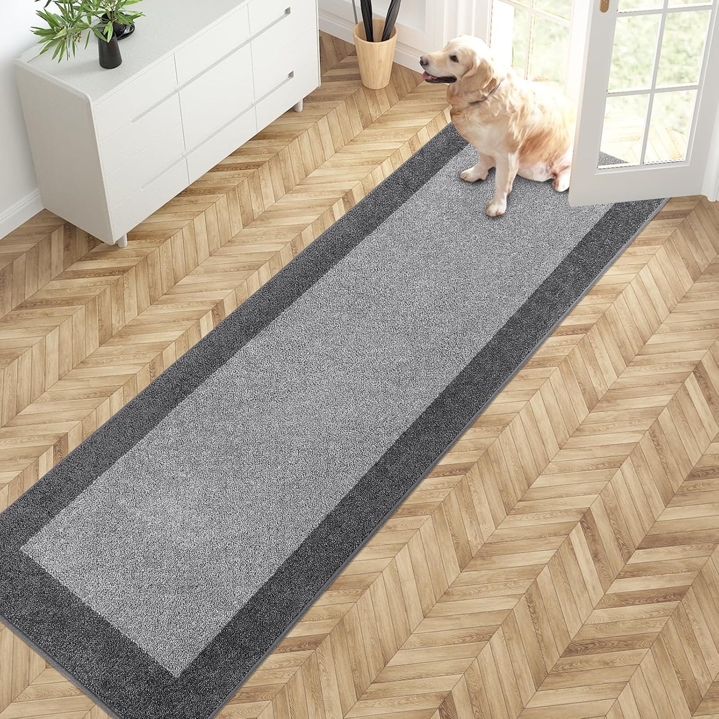 PURRUGS Dirt Trapping Door Mat 24in x 84in for Muddy Shoes