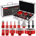 Diamond Hole Saw Kit 13-Piece Tile Core Drill Set - Pro Grade