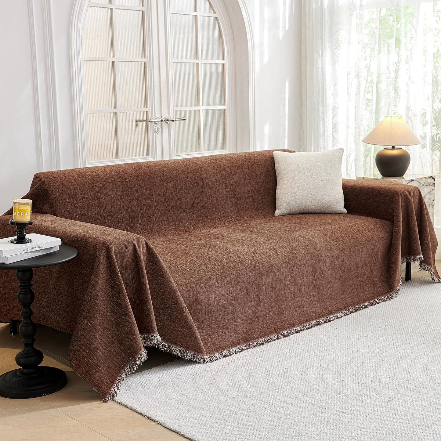 MYSKY HOME Couch Cover for Dogs - Washable Chenille Protector