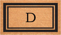 Monogram Doormat 24 in x 48 in Black Border - Durable Coir (Letter D)
