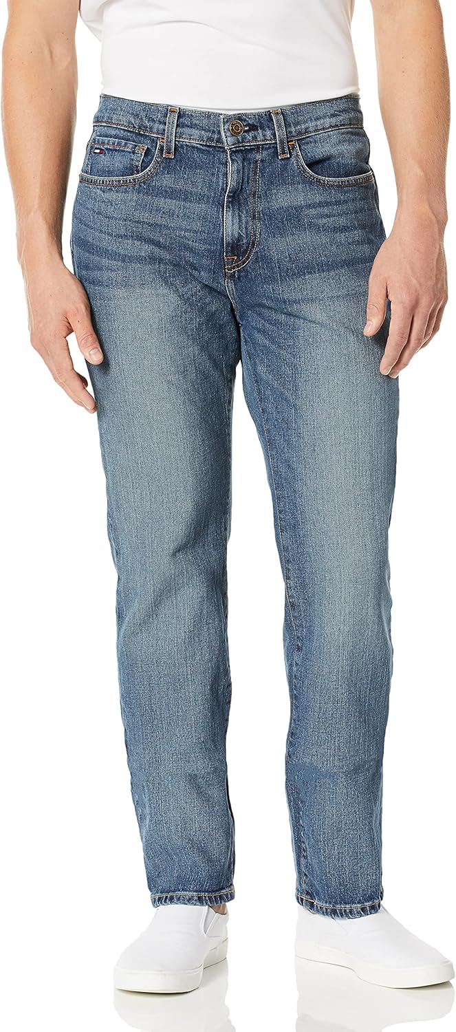 Tommy Hilfiger Men's Relaxed Fit Stretch Jeans for All-Day Comfort
