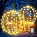 Set of 2 Christmas Hanging Ball Lights - Connectable Warm White