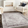 Washable Area Rug 4ft x 6ft Floral Red Traditional - Thin, Non Slip
