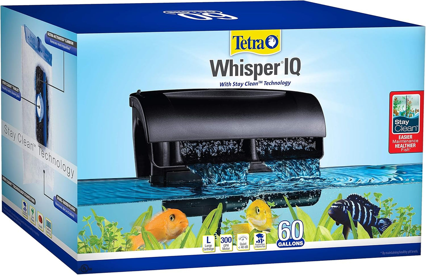 Tetra Whisper IQ Power Filter for 60 Gallon Aquariums Quietly