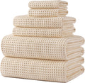 POLYTE Oversize Waffle Weave Microfiber Towel Set - Quick Dry Comfort