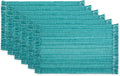 DII Variegated Tabletop Placemat Set 13x19 Teal - 6 Piece