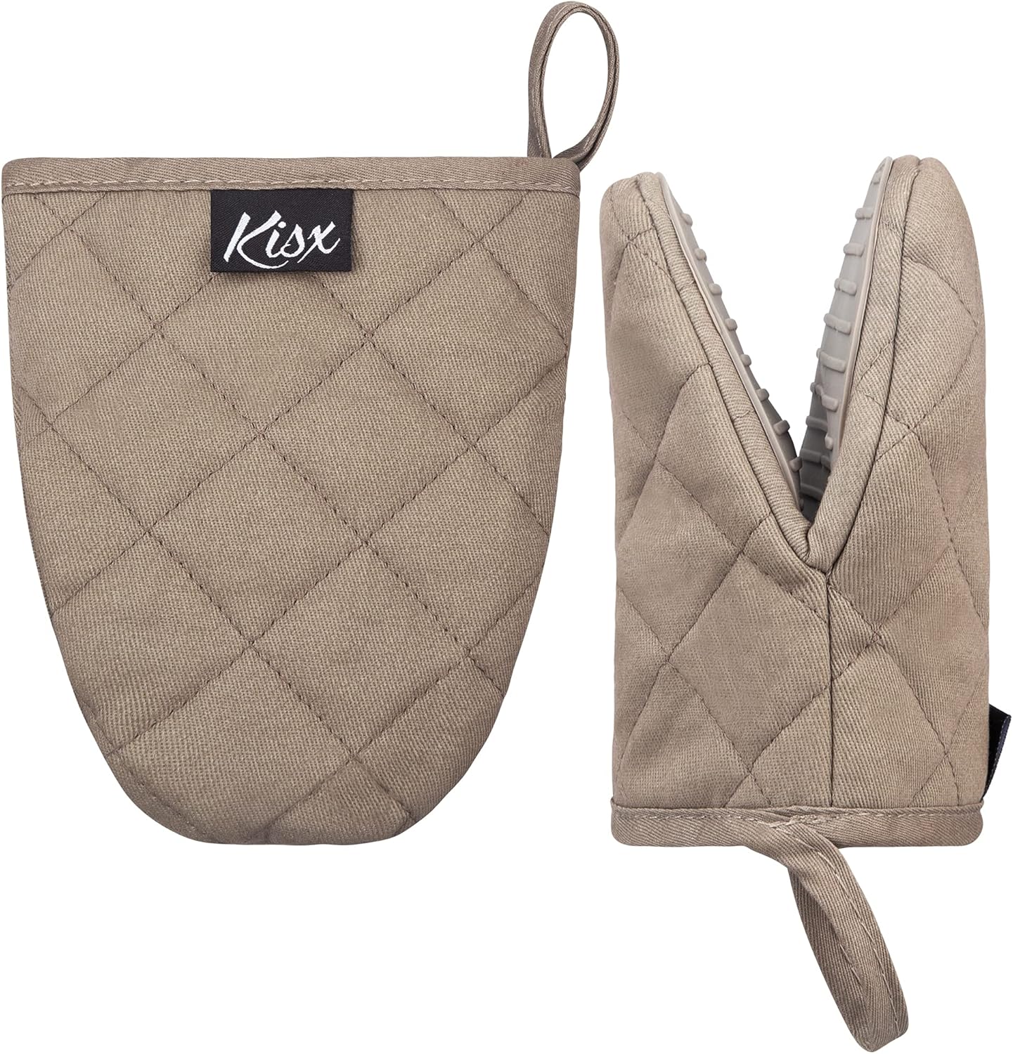 Kisx Grey Silicone Mini Oven Mitts - Heat Resistant
