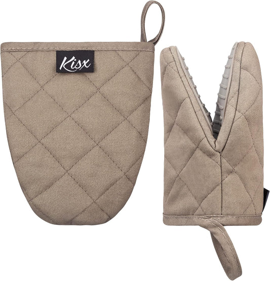 Kisx Grey Silicone Mini Oven Mitts - Heat Resistant