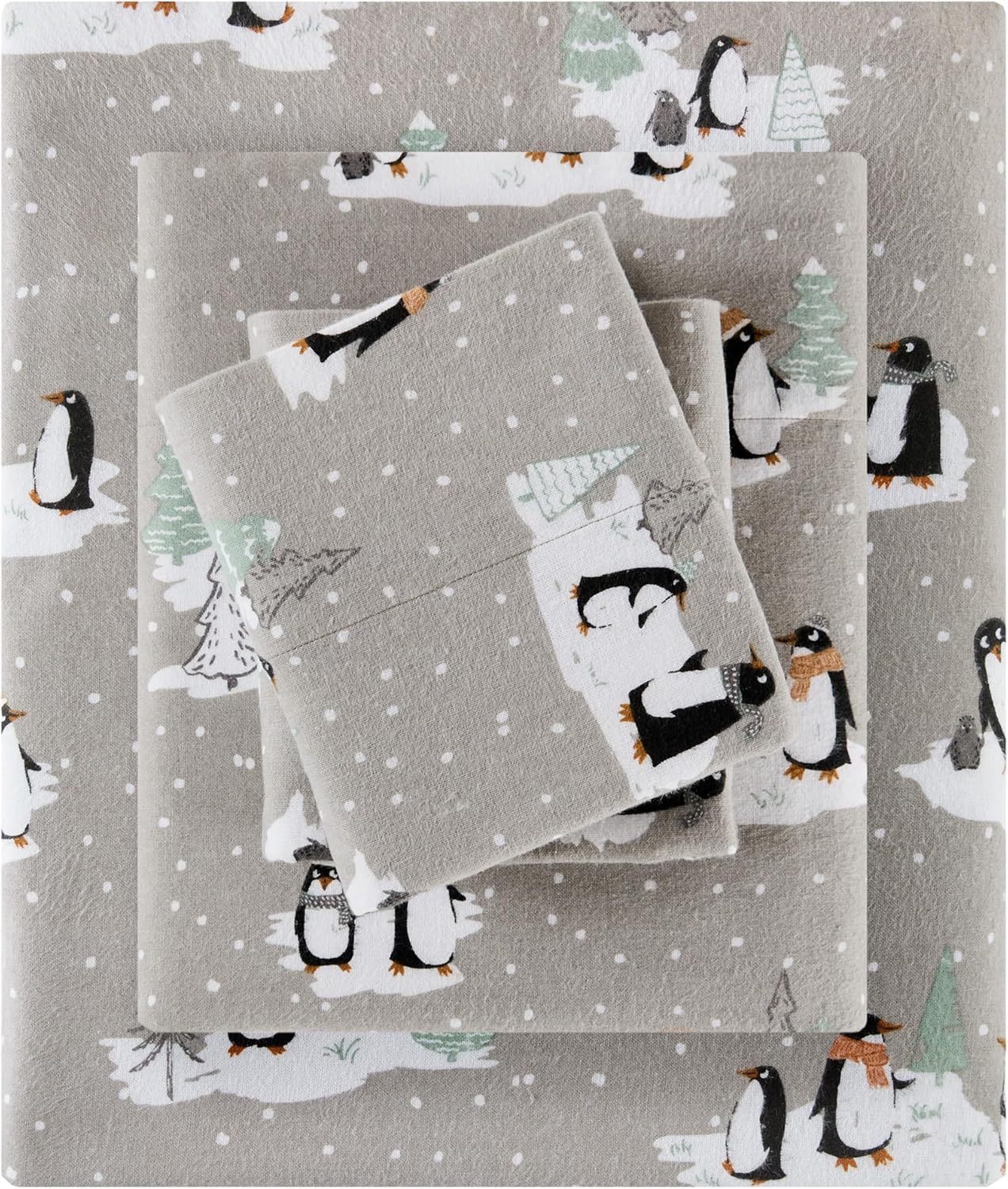 True North Cozy Flannel 100% Cotton King Sheet Set Bedding
