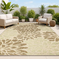 JONATHAN Y Floral Textured Weave Indoor Outdoor Rug 8x10 - Sage/Brown