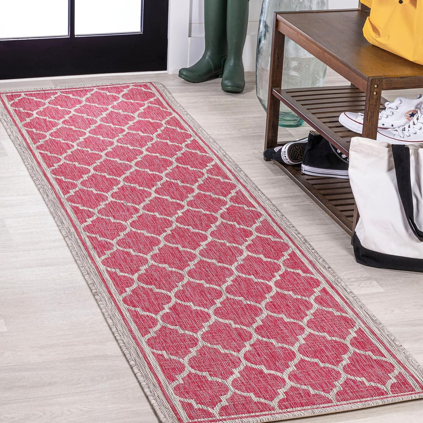 JONATHAN Y Moroccan Trellis Runner Rug for Indoor Outdoor Use