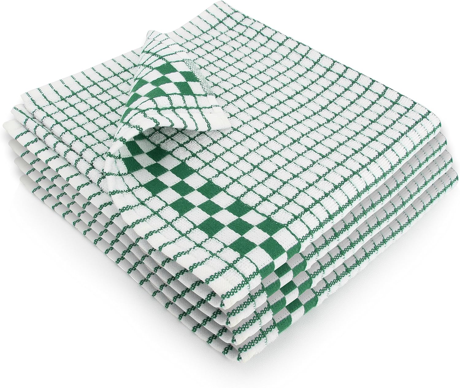 Fecido Classic Kitchen Dish Towels Set of 4 - Dark Green Color