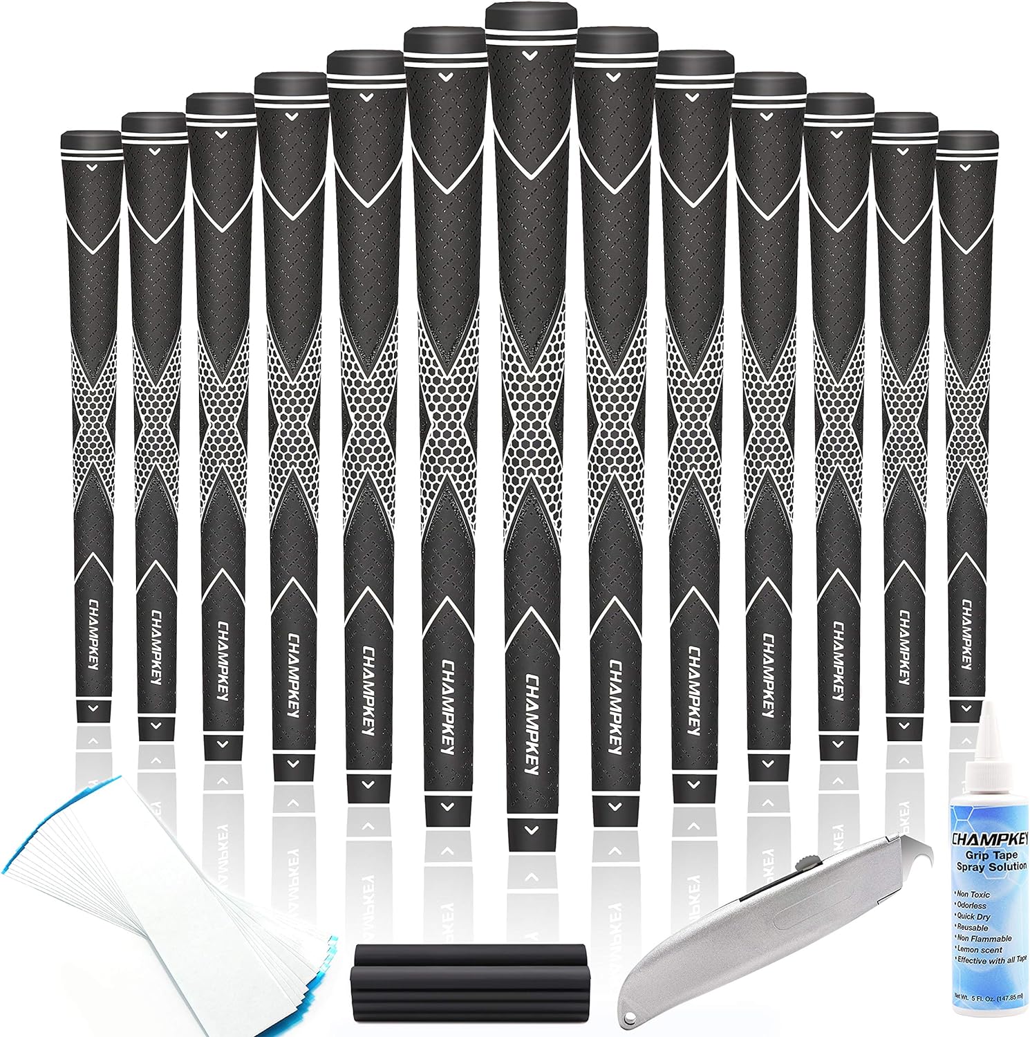 CHAMPKEY Premium Rubber Golf Grips for Superior Traction