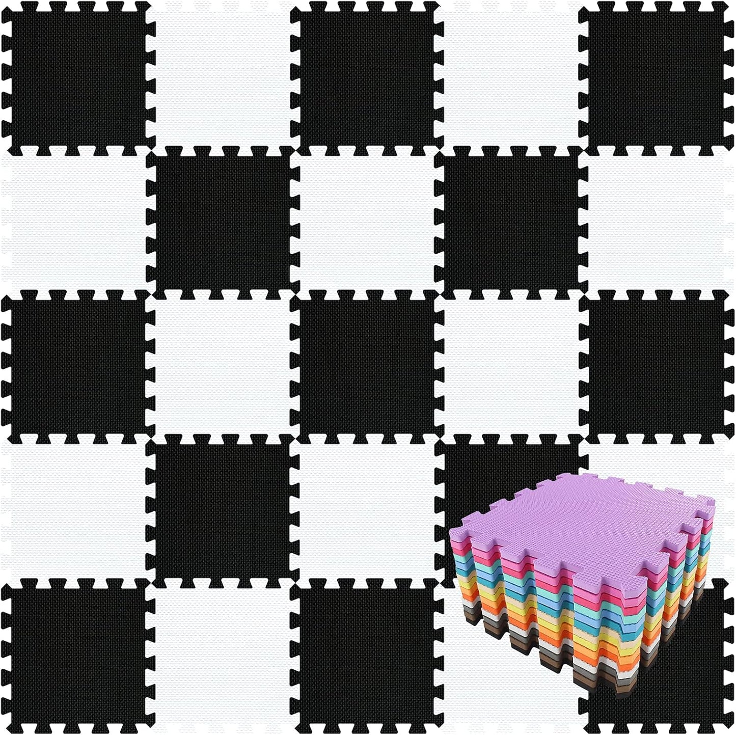qqpp EVA Rubber Interlocking Puzzle Foam Floor Mats for Kids