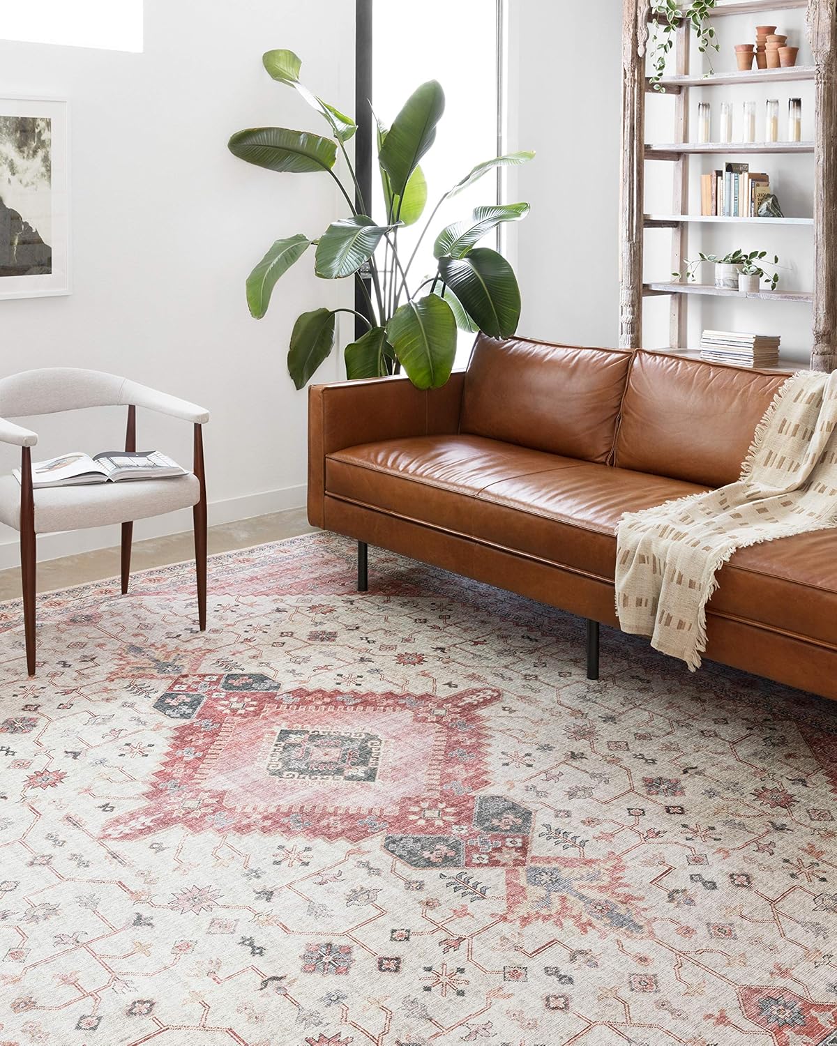 Loloi II Skye Collection Area Rug in Ivory/Berry for Elegance