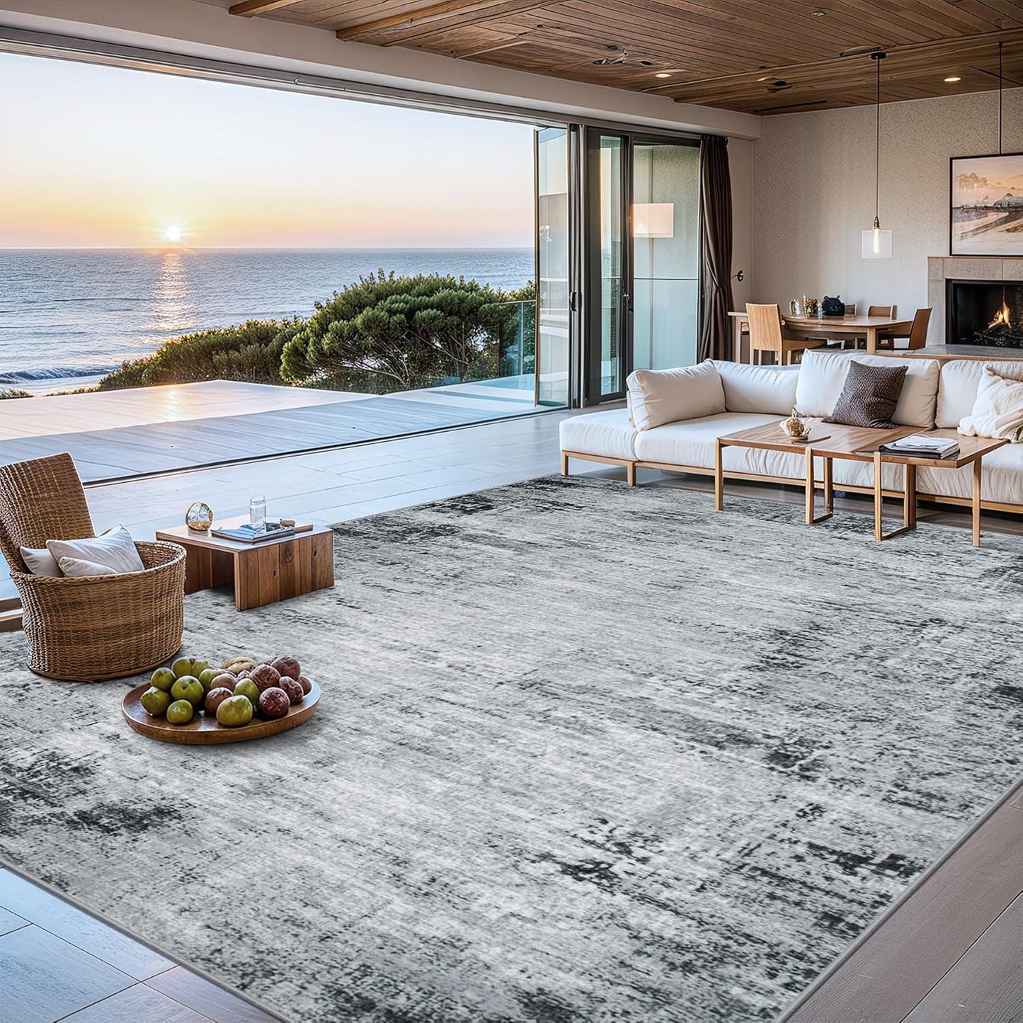 Modern Abstract Area Rugs 10x12 for Living Room and Bedroom