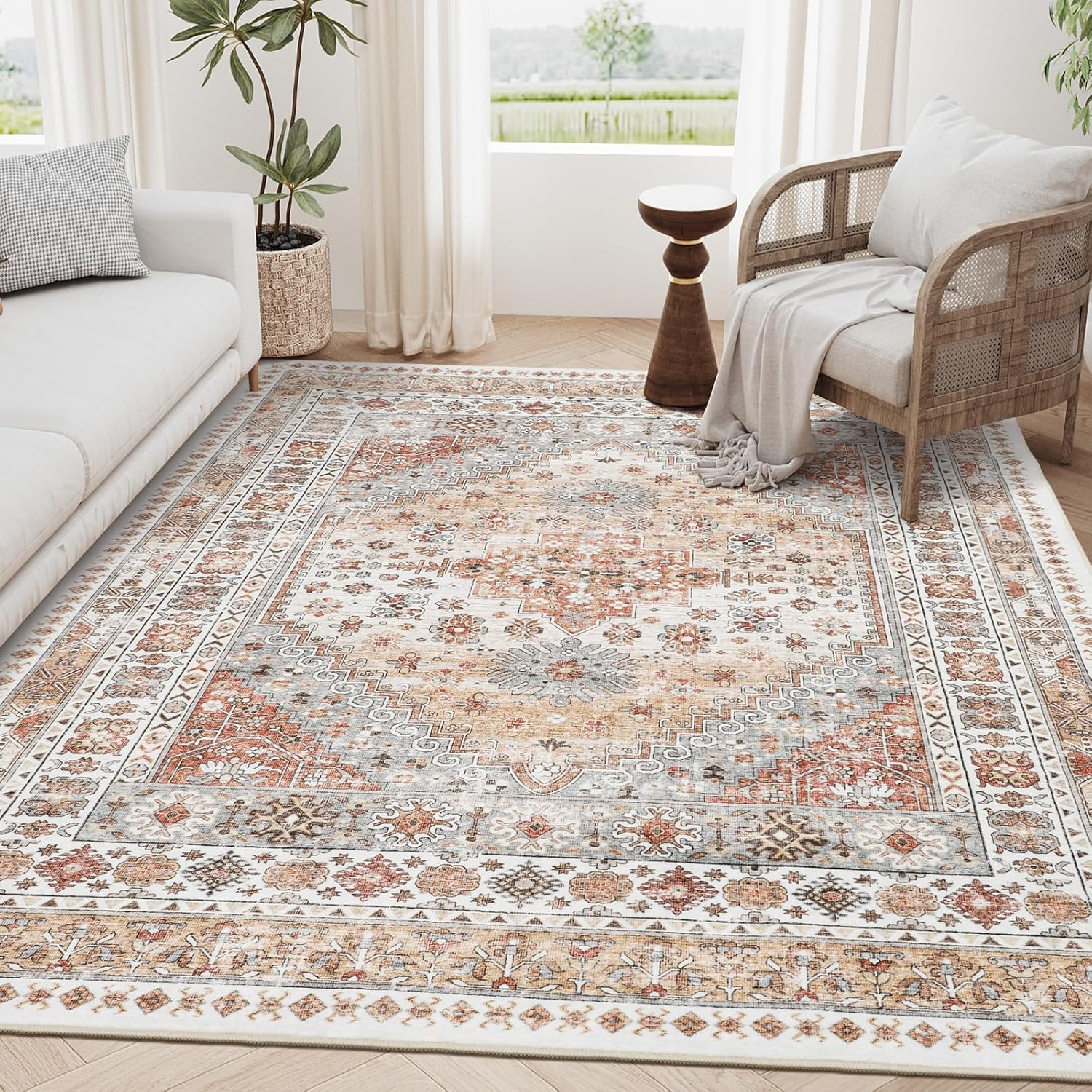 Zesthome 5x7 Area Rugs - Ultra-Thin Washable Stain Resistant