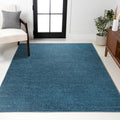 Haze Solid Low-Pile Turquoise Area Rug 3x5 - Pet Friendly, Easy-Clean