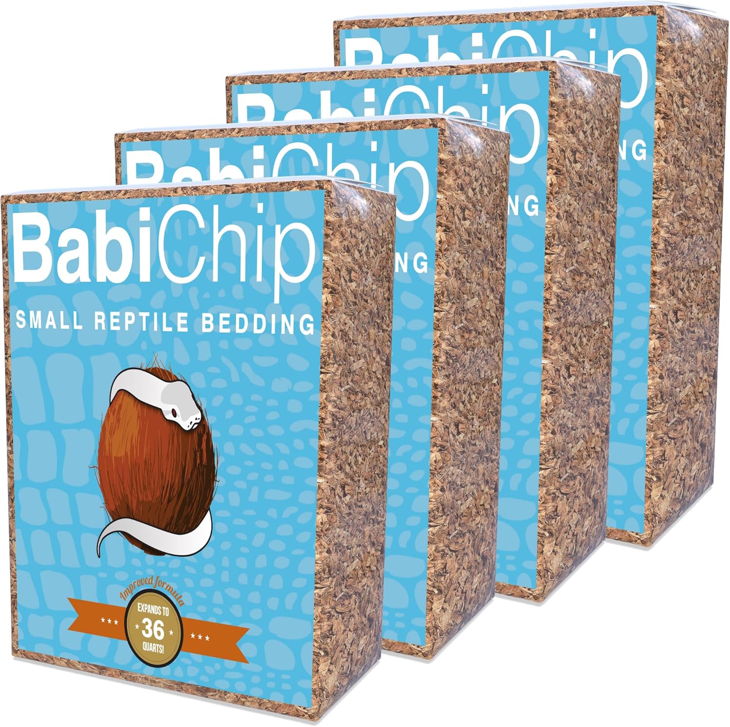BabiChip Coconut Chip Substrate for Reptiles - 4 Pack 36 Quart