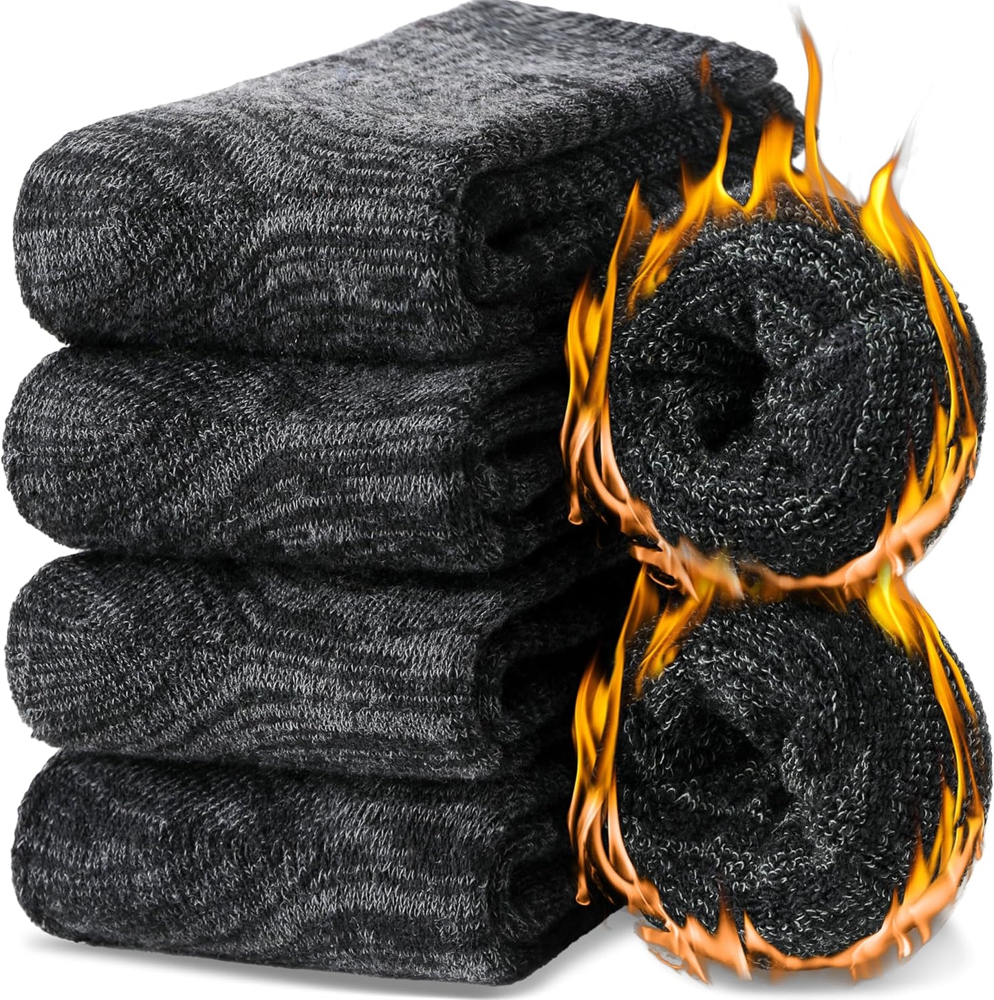 Cozy Merino Wool Thermal Socks: 4 Pairs