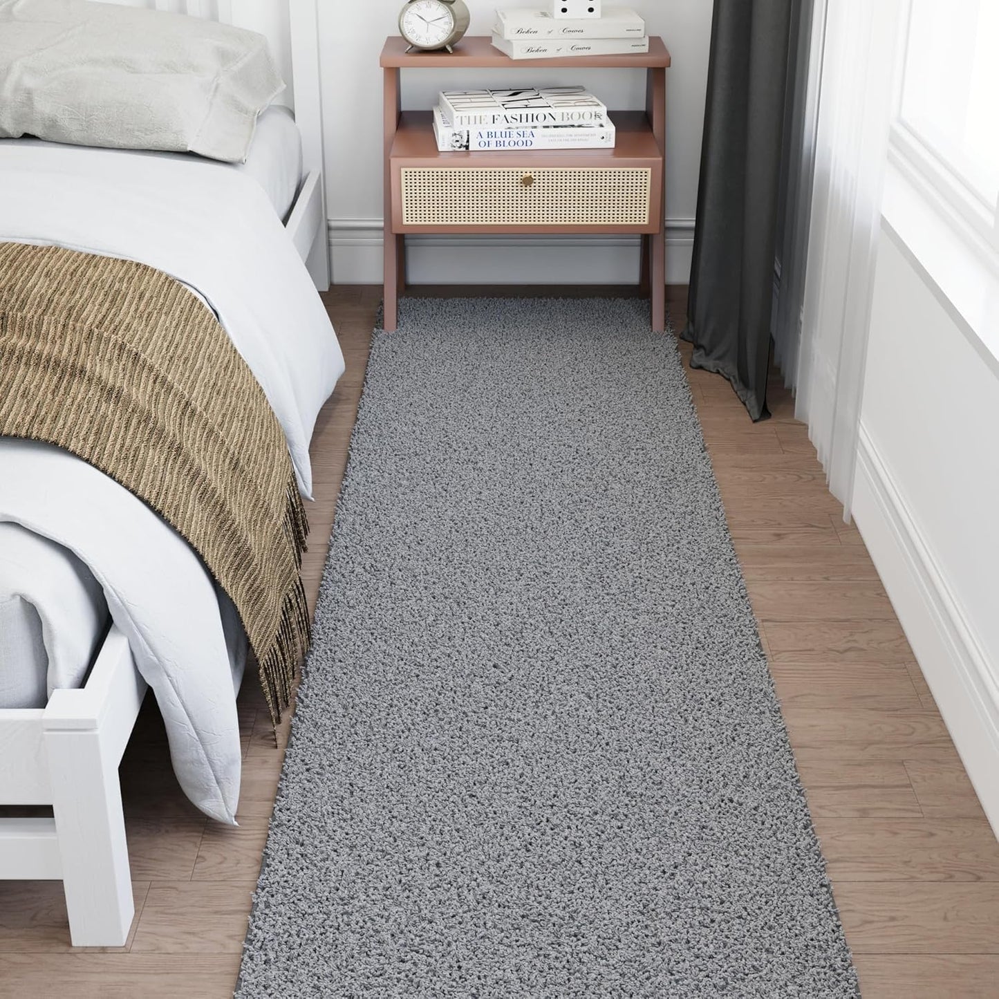 Ottomanson 2ft x 24ft Shaggy Runner Rug - Plush Non-Slip Carpet