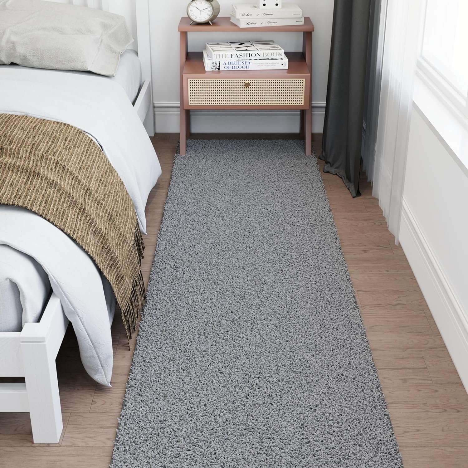 Ottomanson 2ft x 24ft Shaggy Runner Rug - Plush Non-Slip Carpet