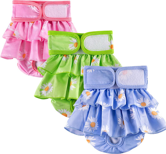 Stylish & Absorbent Dog Menstrual Diapers - 3 Pack