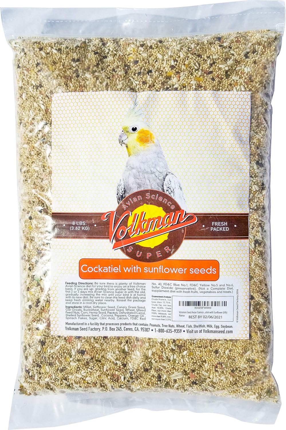 Avian Science Super Cockatiel Seed Mix with Sunflower Delights
