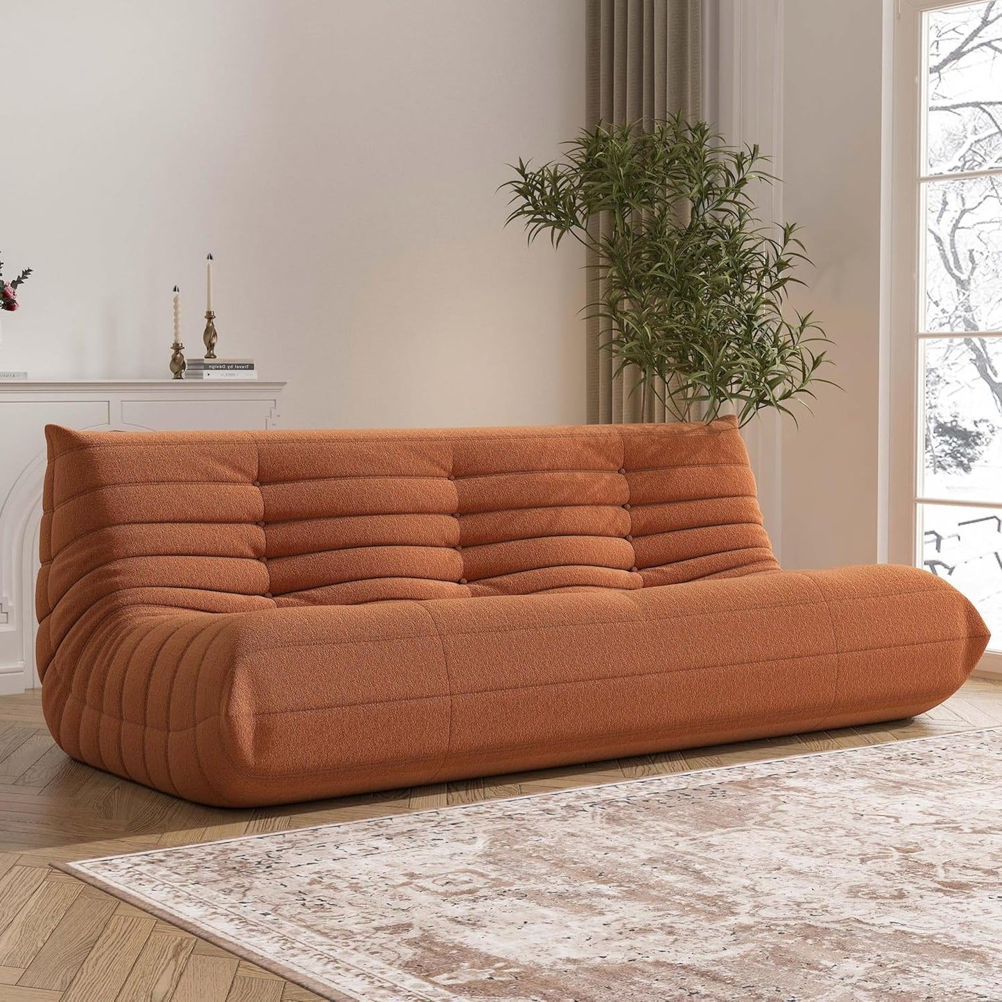 Oversized Bean Bag Chair for Adults - Cozy Fireside Sofa