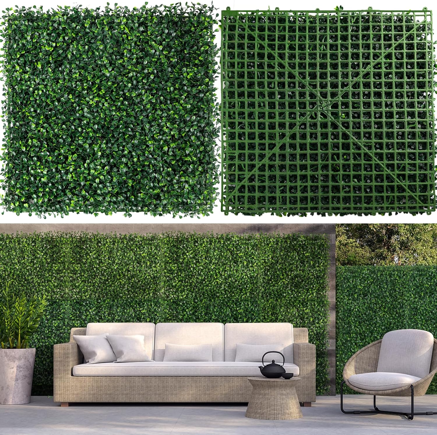 12 Pieces 20 X 20 Artificial Hedge Boxwood Panels for Decor