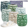 wegreeco Cloth Diapers 6 Pack with Inserts & Wet Bag - Reusable One