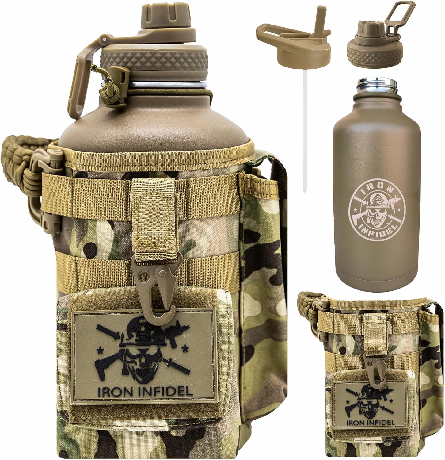 Iron Infidel Battle Bottle - Rugged 64 oz Insulated Water Jug