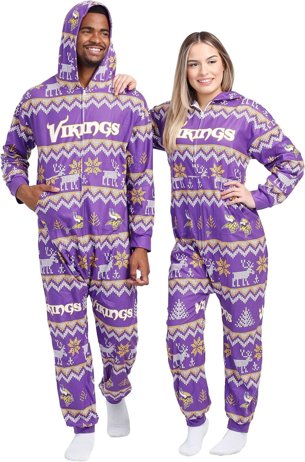 FOCO NFL Team Logo Pajamas One Piece Onsie for Ultimate Comfort