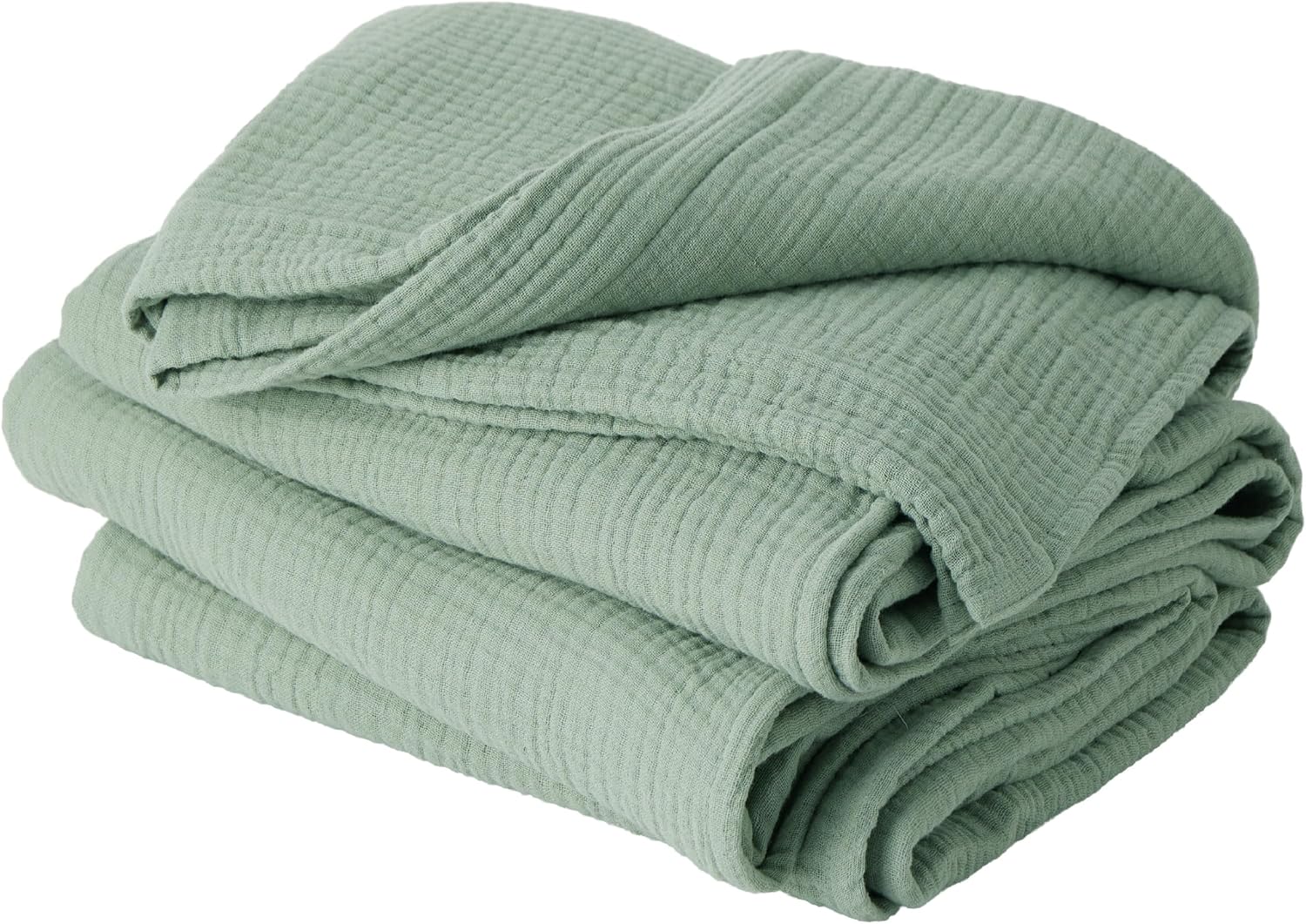 Bedsure 100% Cotton Muslin Throw Blanket for Summer Comfort