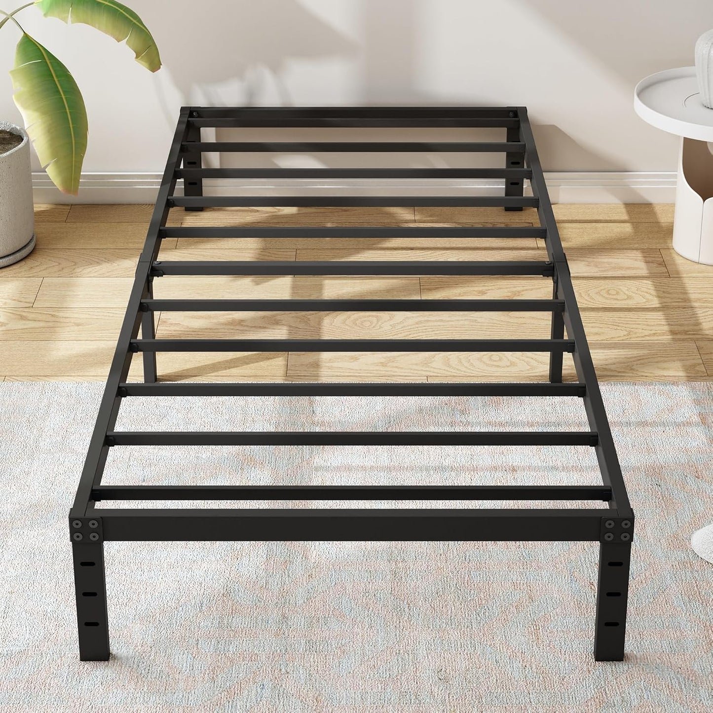Heavy Duty 12 Inch Twin Bed Frame with Easy Assembly and Storage