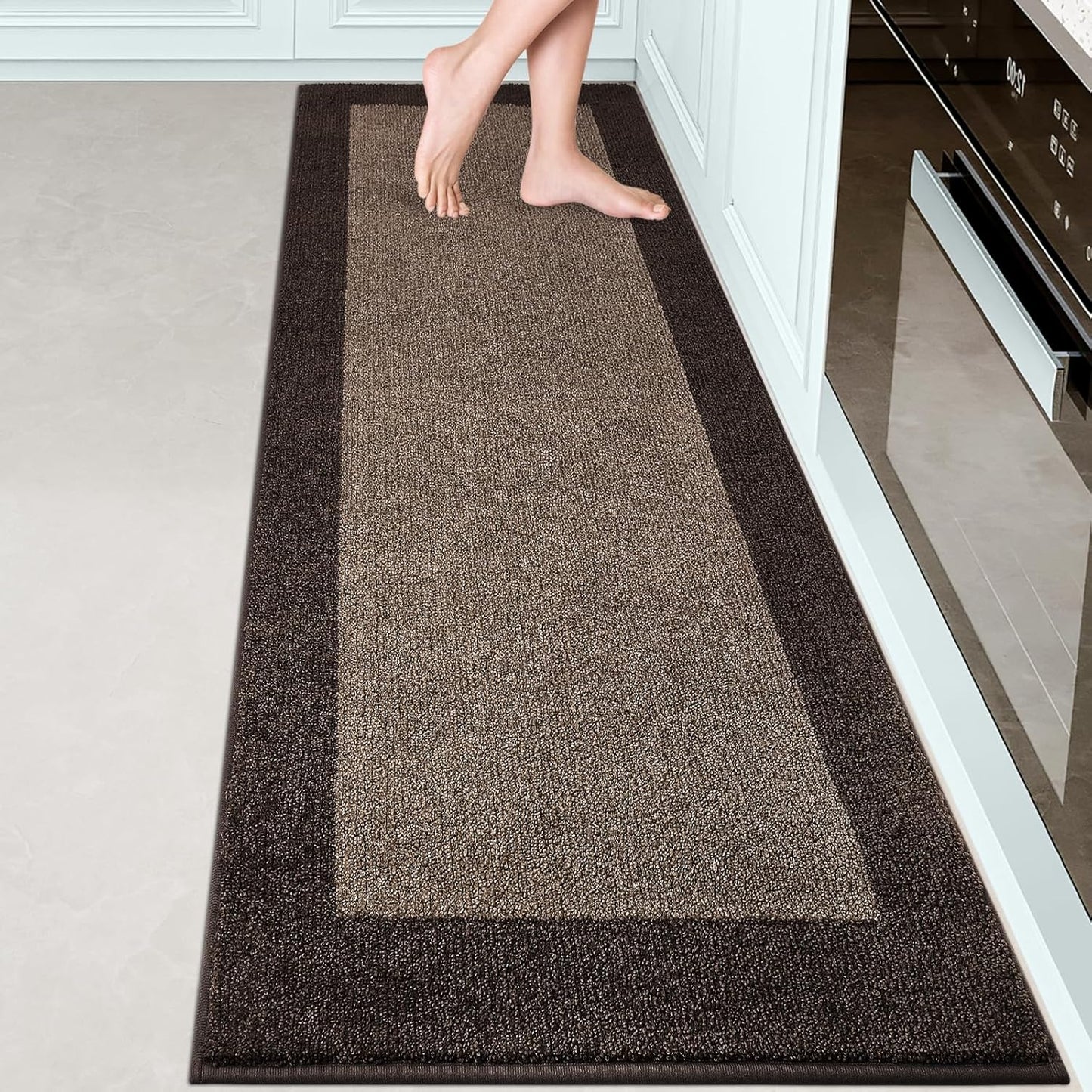 Machine Washable Kitchen Rug 24in x 84in, Non Slip Mat for Home