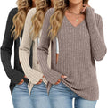 3 Pack Women's Maternity Nursing Tops V Neck - Hidden
