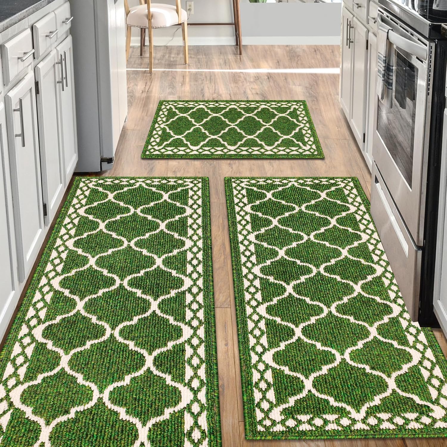 Comfort Kitchen Mats Set of 3 Non-Slip Washable Floor Rugs