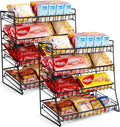 Candy Display Rack 2 Pack - Tiered Snack Organizer for Countertop